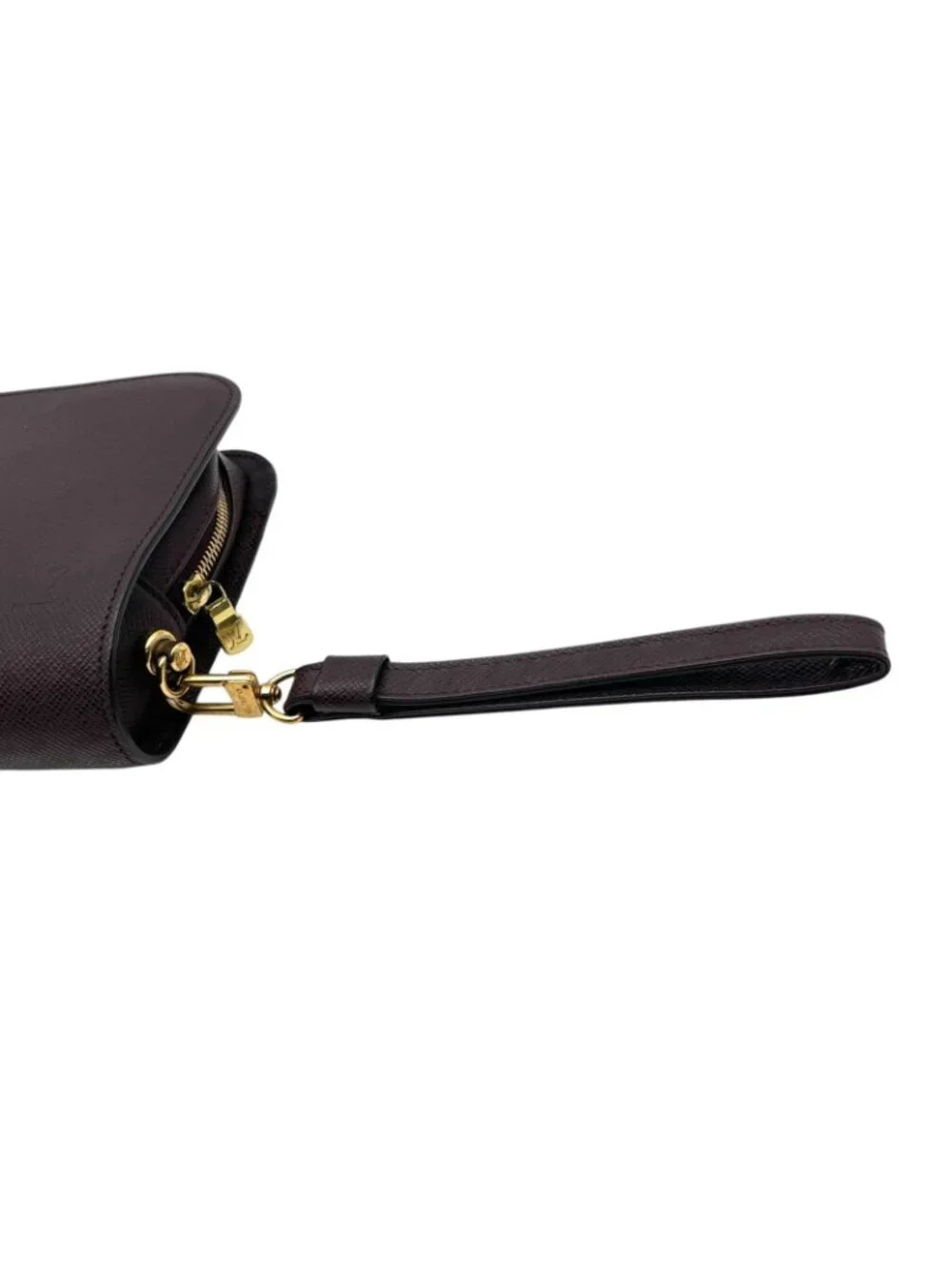 Louis Vuitton Taiga Baikal Clutch Pouch Leather Bordeaux Gold Vintage Classic